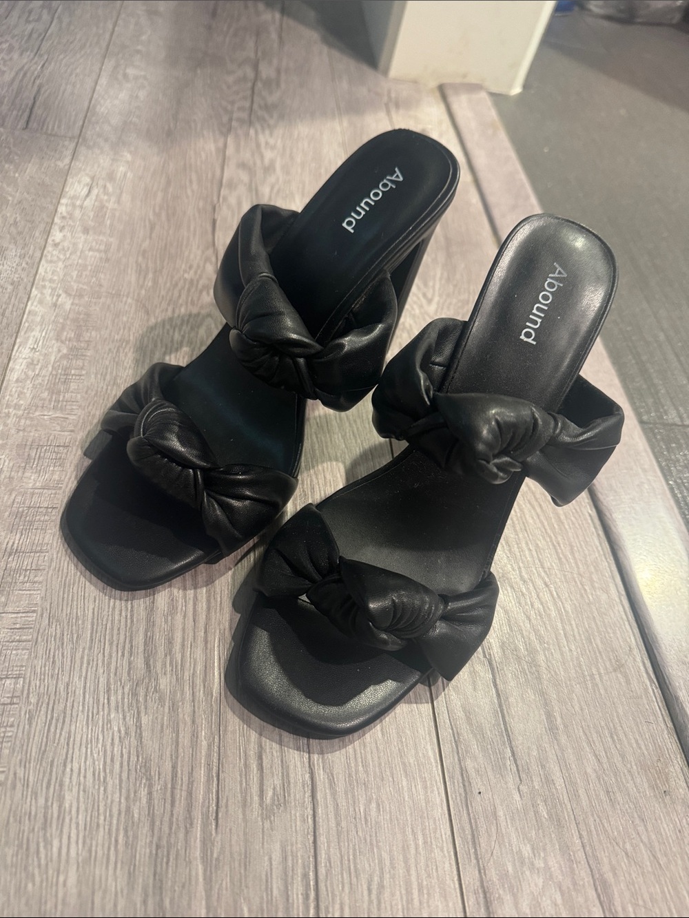 Abound Black Knotted Slide Heels
